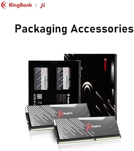 KingBank RGB Computer Desktop Memory Ram Hynix M die DDR5 32GB 2x16GB  6400MT/s CL32 1 4V with Heatsink for Desktop Computer Gaming/Office/PS Black