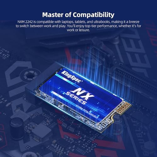 KingSpec 1TB M 2 2242 NVMe SSD   Up to 3500 MB/s Read Speed  PCIe 3 0 SSD with 3D NAND Flash  Compatible with PC  Laptop and Desktop
