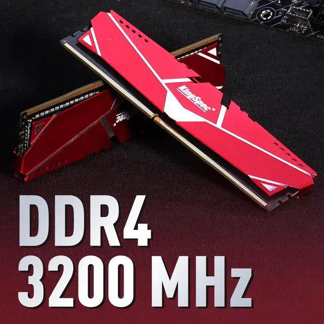 KingSpec DDR4 RAM 32GB  2 x 16GB  288 Pin DDR4 SDRAM Memory Module 3200 MHz 288 Pin UDIMM with Heatsink for Computer Desktop PC Memories Module Gaming