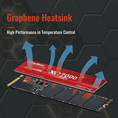 KingSpec XG7000 2TB NVMe SSD PCIe 4 0 7400MB/s Read Speed  3D TLC NAND M 2 2280 Internal SSD  Compatible with Gaming PC  Laptop  PS5 Console
