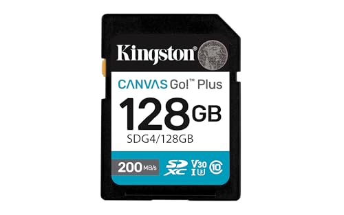 Kingston Canvas Go Plus 128GB SD Card   Up to 200MB/s   Class 10  UHS I  U3  V30   SDG4/128GB