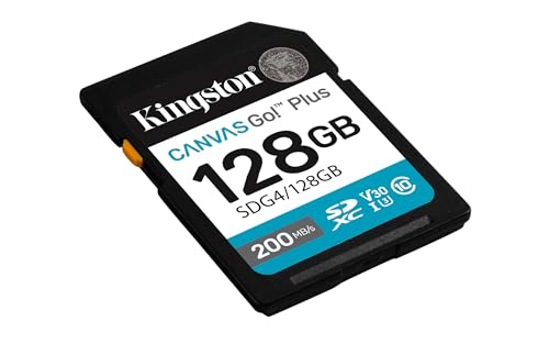 Kingston Canvas Go Plus 128GB SD Card   Up to 200MB/s   Class 10  UHS I  U3  V30   SDG4/128GB