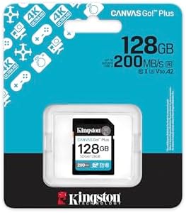 Kingston Canvas Go Plus 128GB SD Card | Up to 200MB/s | Class 10, UHS-I, U3, V30 | SDG4/128GB