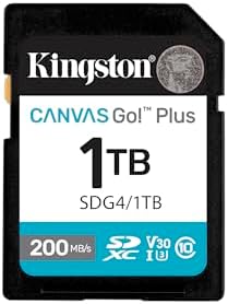 Kingston Canvas Go Plus 128GB SD Card | Up to 200MB/s | Class 10, UHS-I, U3, V30 | SDG4/128GB