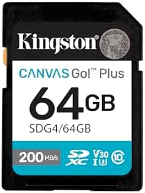 Kingston Canvas Go Plus 128GB SD Card | Up to 200MB/s | Class 10, UHS-I, U3, V30 | SDG4/128GB