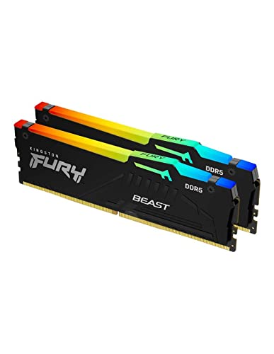 Kingston FURY Beast 16GB  2x8GB  6000MT/s DDR5 CL36 RGB Desktop Memory Kit of 2   Infrared Syncing   AMD EXPO   KF560C36BBEAK2 16