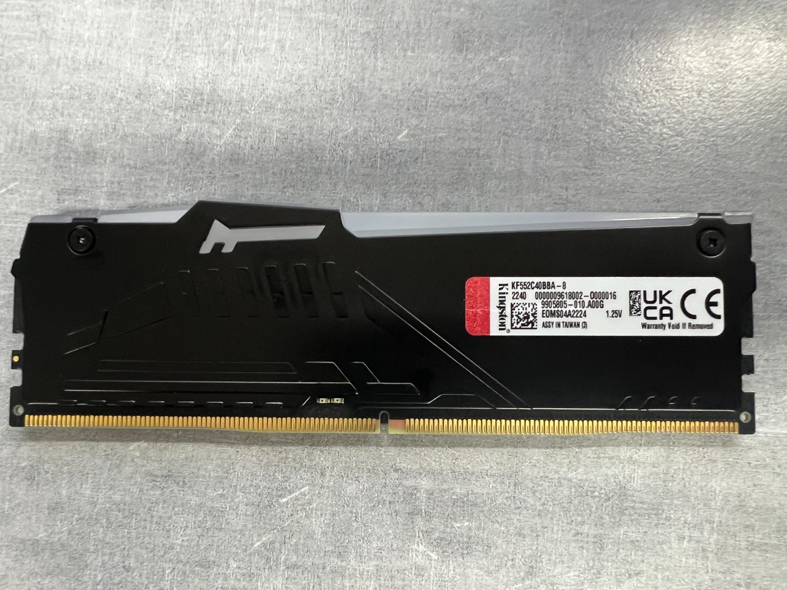 Kingston FURY Beast RGB 8GB  1 x 8GB  PC5 41600  DDR5 5200  DIMM Memory   