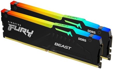 Kingston FURY Beast RGB 32GB  2x16GB  6000MT/s DDR5 CL30 Desktop Memory   AMD EXPO   Kit of 2   KF560C30BBEAK2 32