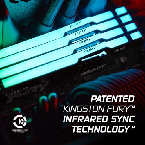 Kingston FURY Beast RGB 32GB  2x16GB  6000MT/s DDR5 CL30 Desktop Memory   AMD EXPO   Kit of 2   KF560C30BBEAK2 32