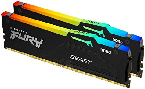 Kingston FURY Beast RGB 32GB  2x16GB  6000MT/s DDR5 CL30 Desktop Memory   AMD EXPO   Kit of 2   KF560C30BBEAK2 32