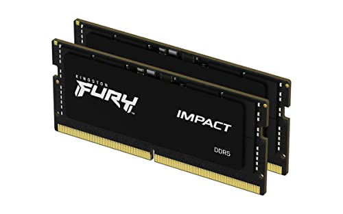 Kingston FURY Impact 32GB  2x16GB  6400MT/s CL38 DDR5 SODIMM   Intel XMP 3 0   Plug N Play   Laptop Memory   Kit of 2   KF564S38IBK2 32