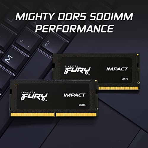 Kingston FURY Impact 32GB  2x16GB  6400MT/s CL38 DDR5 SODIMM   Intel XMP 3 0   Plug N Play   Laptop Memory   Kit of 2   KF564S38IBK2 32