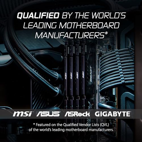 Kingston Fury Beast 32GB  2x16GB  6000MT/s DDR5 CL30 Desktop Memory   AMD Expo   Kit of 2   KF560C30BBEK2 32