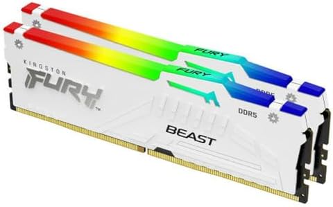 Kingston Fury Beast RGB 32GB  2x16GB  6000MT/s DDR5 CL36 Desktop Memory Kit of 2   Infrared Sync Technology   AMD Expo   KF560C36BBEAK2 32