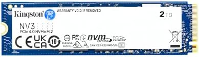 Kingston NV3 2TB M 2 2280 NVMe SSD   PCIe 4 0 Gen 4x4   Up to 6000 MB/s   SNV3S/2000G