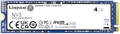 Kingston NV3 2TB M 2 2280 NVMe SSD   PCIe 4 0 Gen 4x4   Up to 6000 MB/s   SNV3S/2000G