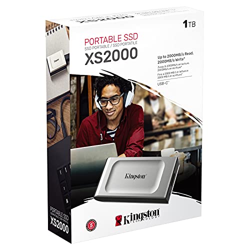 Kingston XS2000 1TB High Performance Portable SSD with USB C   Pocket sized   USB 3 2 Gen 2x2   External Solid State Drive   Up to 2000MB/s   SXS2000/1000G