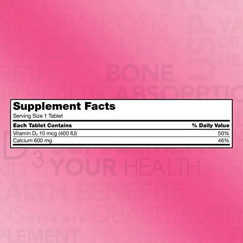 Kirkland Signature Calcium 600 mg  with Vitamin D3  500 Tablets  2 Pack 