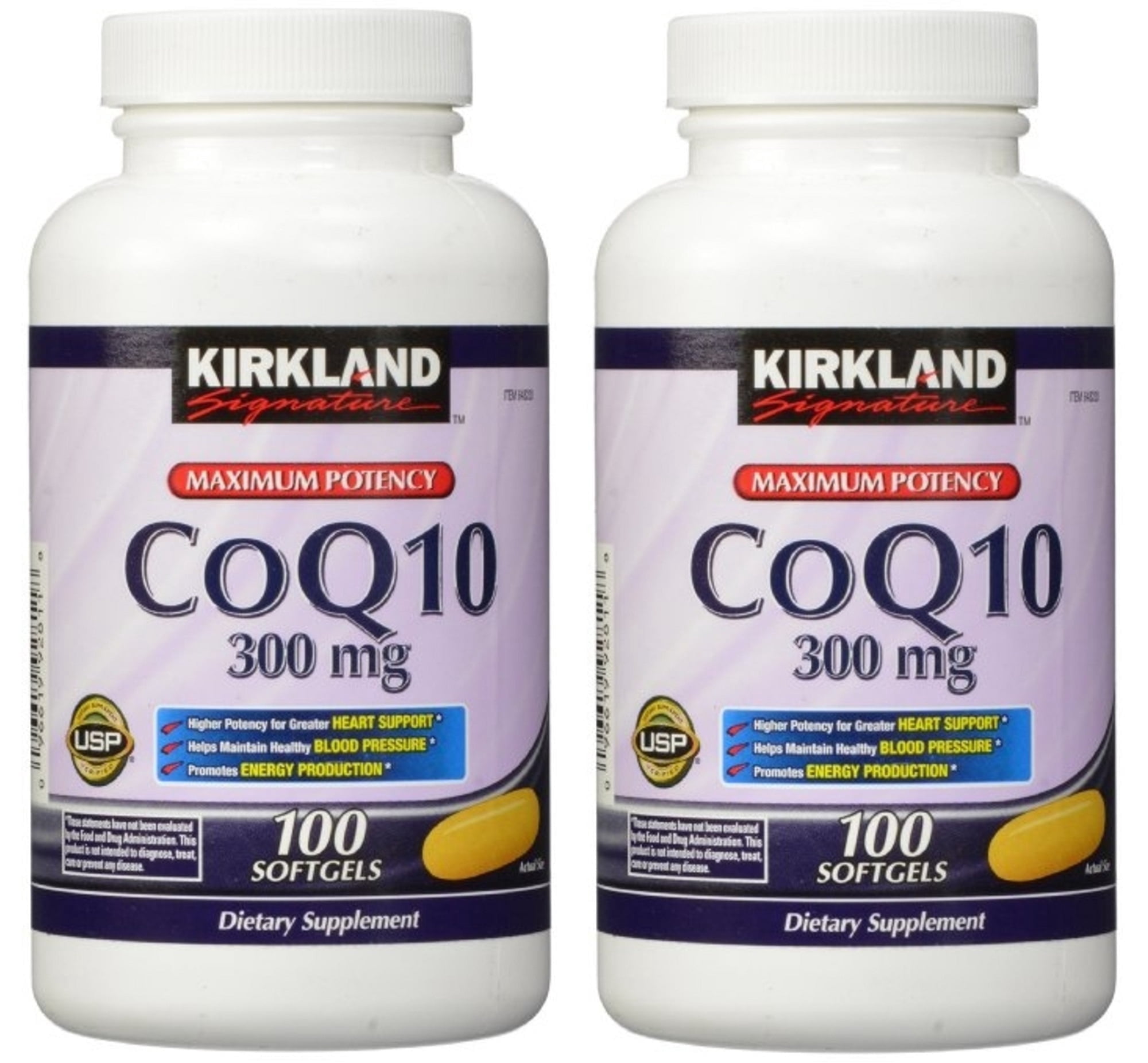 Kirkland Signature CoQ10 300 mg - 100 Cápsulas Blandas (Paquete de 2)