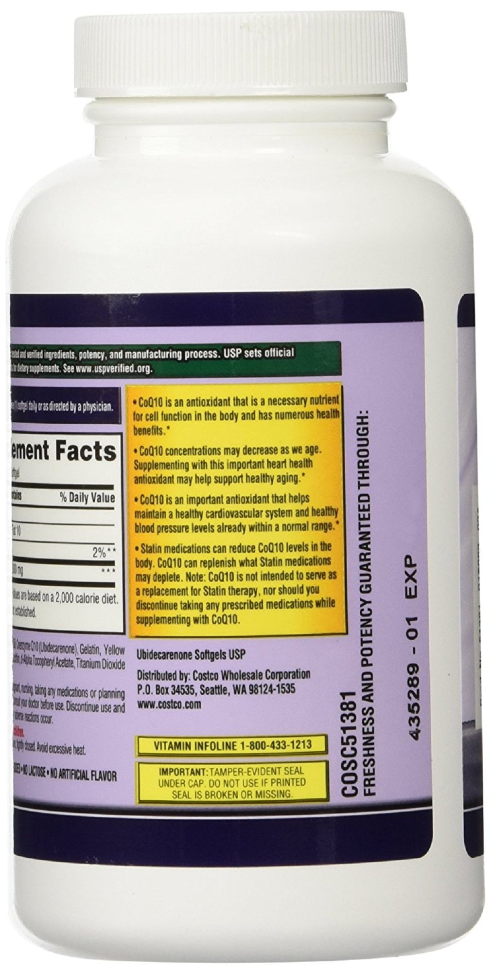Kirkland Signature CoQ10 300 mg - 100 Cápsulas Blandas (Paquete de 2)