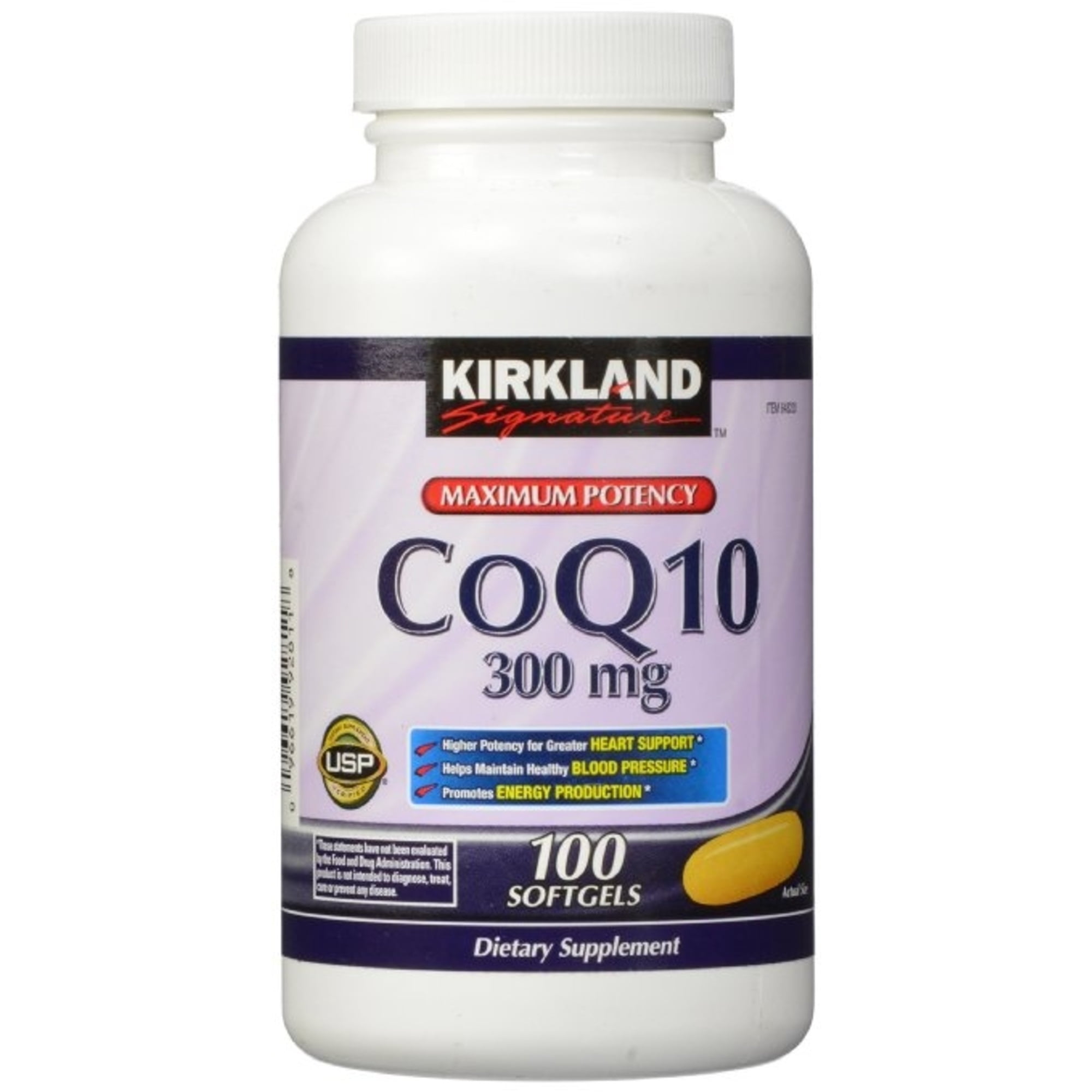 Kirkland Signature CoQ10 300 mg - 100 Cápsulas Blandas (Paquete de 2)