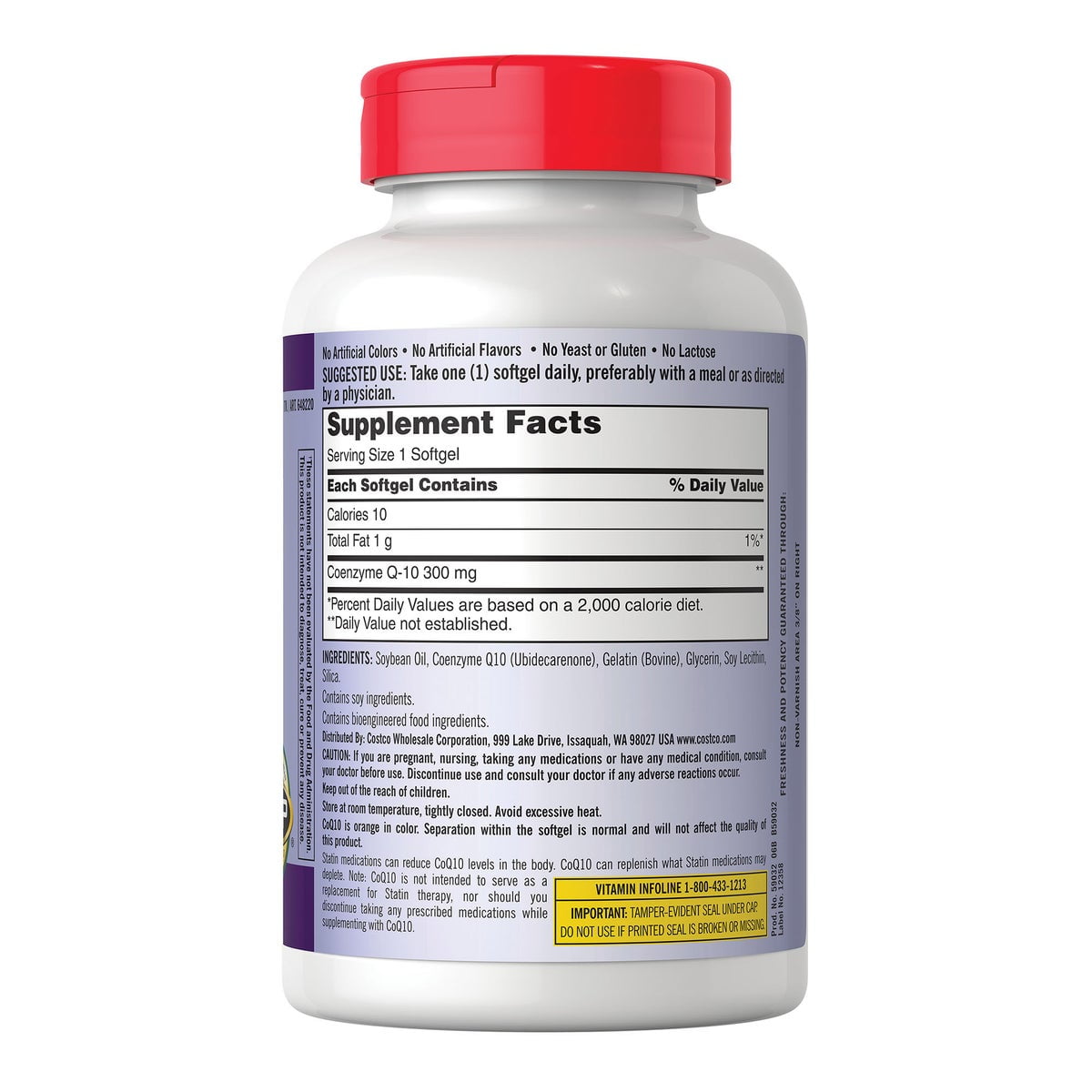 Kirkland Signature CoQ10 300 mg - 100 Cápsulas Blandas (Paquete de 2)