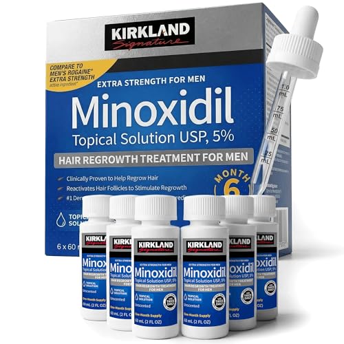 Kirkland Signature Minoxidil Topical Solution USP 5   Extra Strength Hair Regrowth Treatment for Men  6 Months Supply