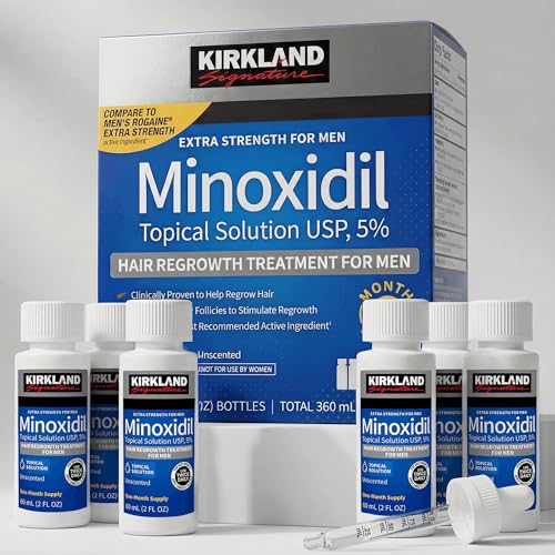 Kirkland Signature Minoxidil Topical Solution USP 5   Extra Strength Hair Regrowth Treatment for Men  6 Months Supply