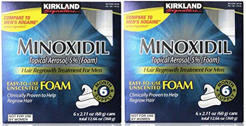 Kirkland Signature Minoxidil Foam for Men  Total 12 66 oz  6 cans  2 Pack