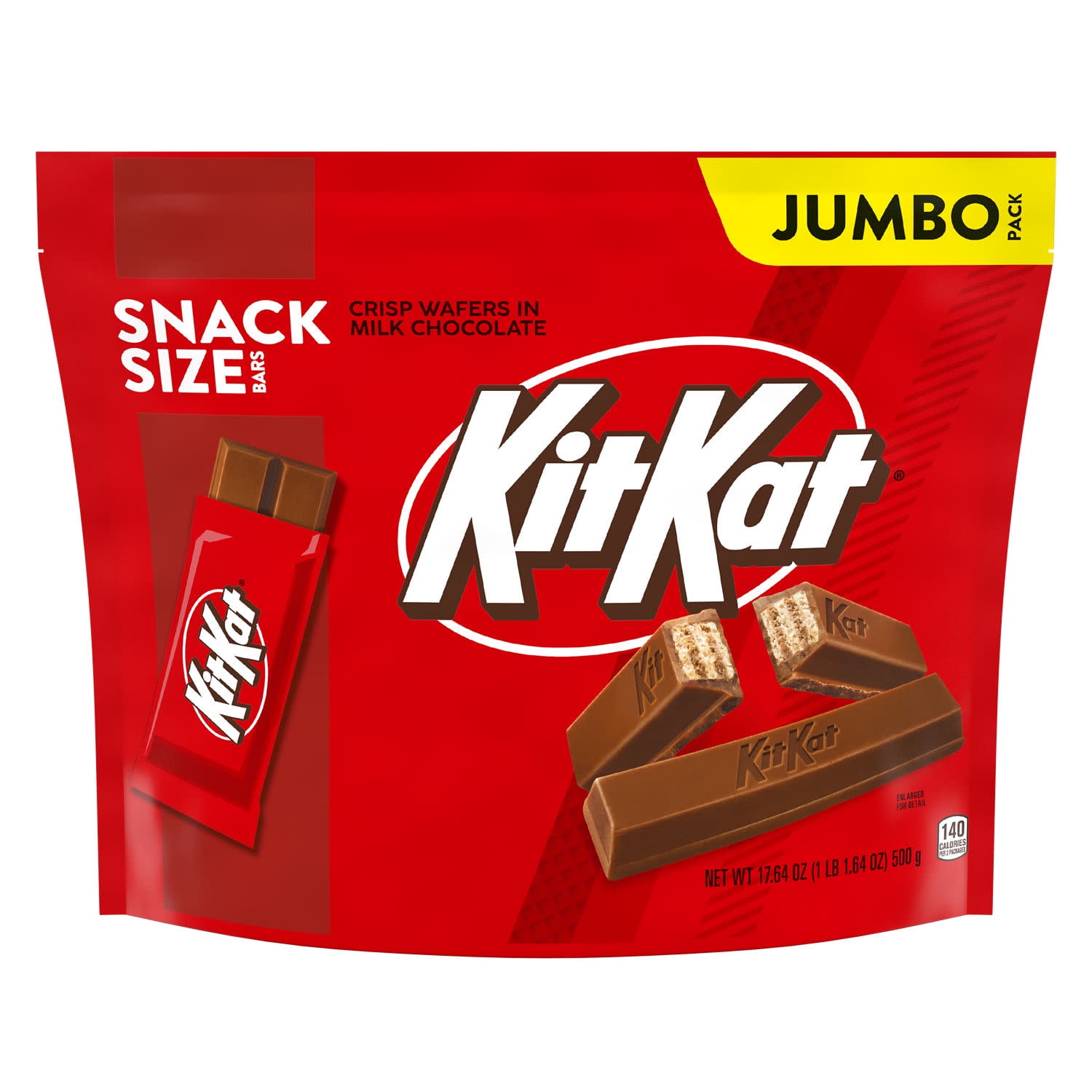 Kit Kat Milk Chocolate Wafer Snack Size Candy  Jumbo Pack 17 64 oz