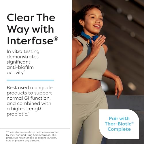 Klaire Labs SFI Health Ther Biotic Interfase Plus Anti Biofilm Enzymes with EDTA to Support Gut Flora Toxin Cleanse & Full Body Detox Promote Biofilm Matrix Disruption 120 Capsules