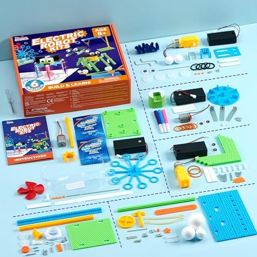 Klever Kits 6 in 1 Electric Robot Kits  Make Your Own Stem Toys for Ages 8 13  Stem Activities Educational Science Kits for Boys and Girls Birthday Gifts