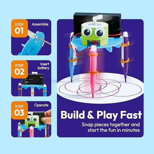 Klever Kits 6 in 1 Electric Robot Kits  Make Your Own Stem Toys for Ages 8 13  Stem Activities Educational Science Kits for Boys and Girls Birthday Gifts