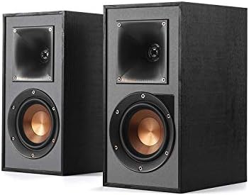 Klipsch Reference R-40PM - Bocinas de estantería con alimentación - Bocina Tractrix de 90 grados x 90 grados - Suspensión de viaje lineal - Aspecto elegante y moderno