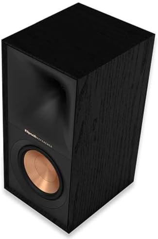 Klipsch Reference Next Generation R 50M Horn Loaded Bookshelf Speakers with 5 25  Spun Copper Woofers for Best in Class Home Theater Sound in Black