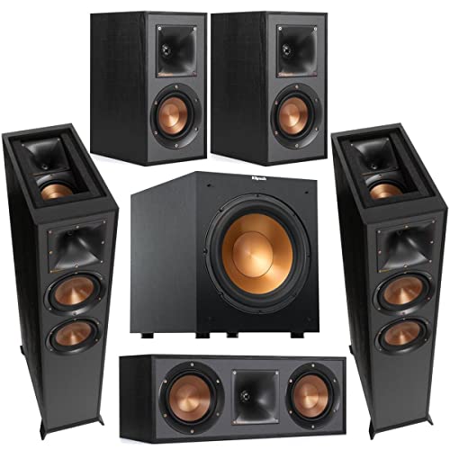 Klipsch Reference Series 5 1 Home Theater Pack with 2X R 625FA Floorstanding Speakers  R 52C Center Channel Speaker  2X R 41M Bookshelf Speakers  Speaker System   Subwoofer
