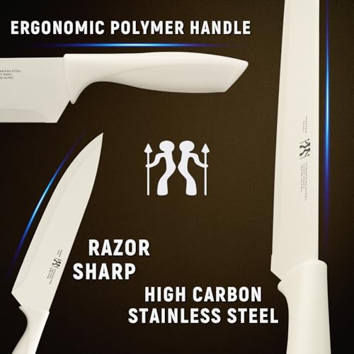 Knife Set  HUNTER DUAL 15 Pcs Kitchen Knife Set with Block Self Sharpening  Dishwasher Safe  Anti slip Handle  Beige 