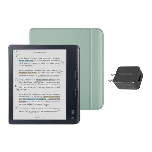 Kobo Libra Colour Black eReader with Case Bundle