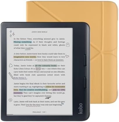 Kobo Libra Colour Black eReader with Case Bundle