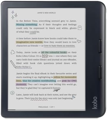 Kobo Libra Colour Black eReader with Case Bundle