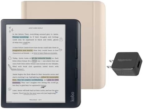 Kobo Libra Colour Black eReader with Case Bundle