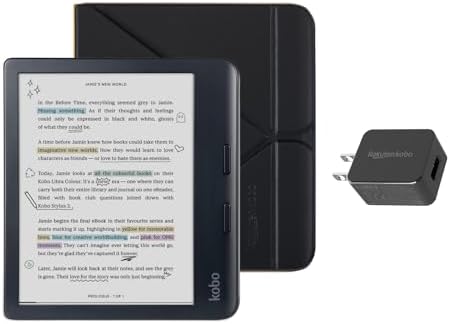 Kobo Libra Colour Black eReader with Case Bundle