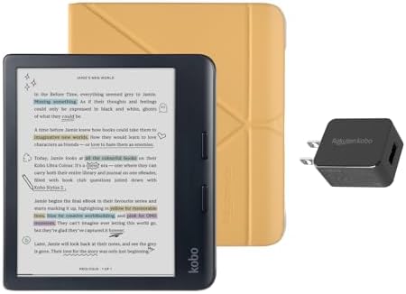 Kobo Libra Colour Black eReader with Case Bundle