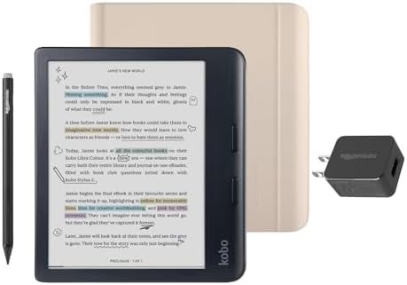 Kobo Libra Colour Black eReader with Case Bundle