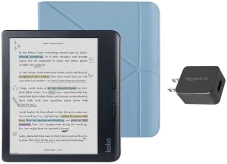 Kobo Libra Colour Black eReader with Case Bundle
