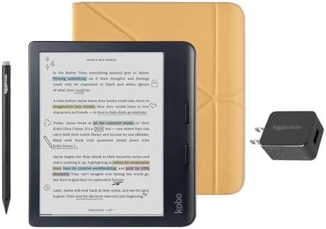 Kobo Libra Colour Black eReader with Case Bundle