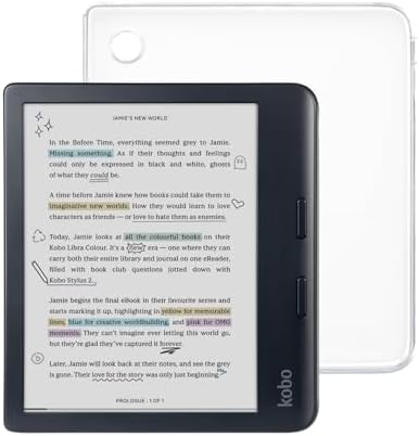 Kobo Libra Colour Black eReader with Case Bundle