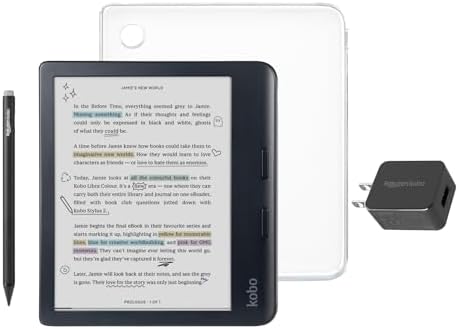 Kobo Libra Colour Black eReader with Case Bundle