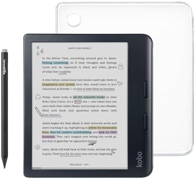 Kobo Libra Colour Black eReader with Case Bundle
