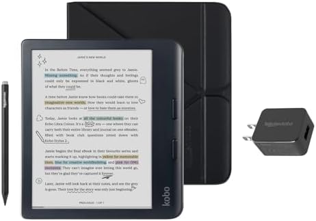 Kobo Libra Colour Black eReader with Case Bundle